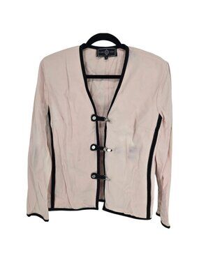 St john sport by Marie Gray Vintage pink blazer jacket size Medium STAINED USA